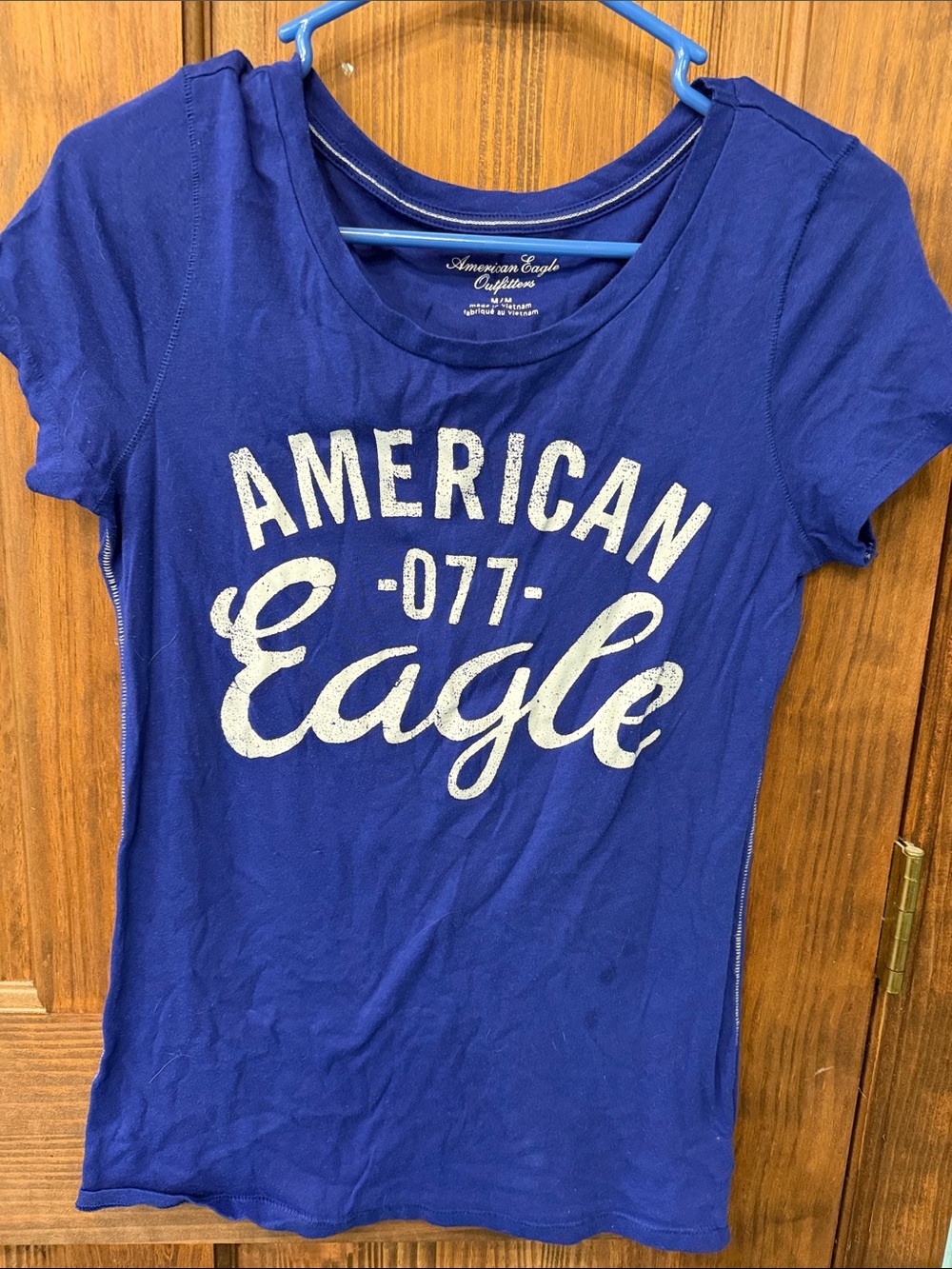 American Eagle Outfitters Royal Blue Graphic Logo Tee